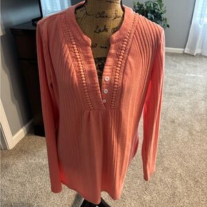 Coral V-Neck Sweater